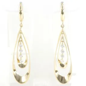 10K Yellow Gold Zircon Earrings