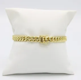 14K Semi-Solid Cuban Bracelet Yellow Gold
