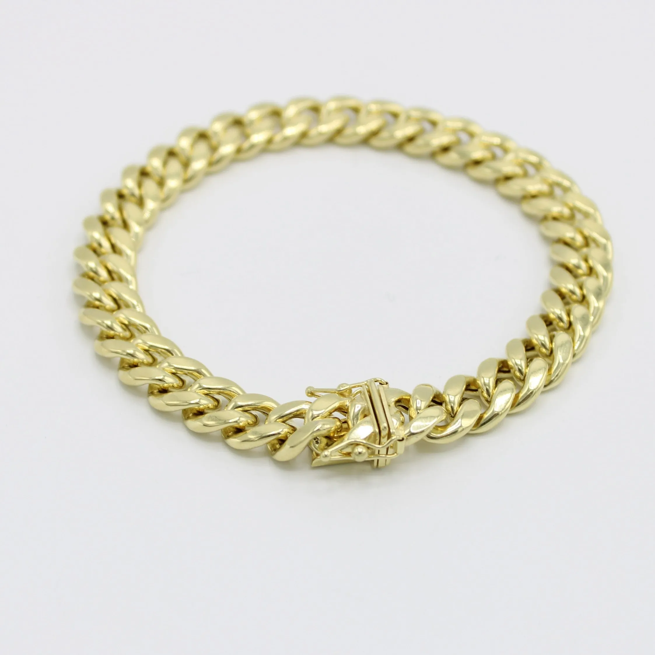 14K Semi-Solid Miami Cuban Bracelet  \\ 9.4 mm \\