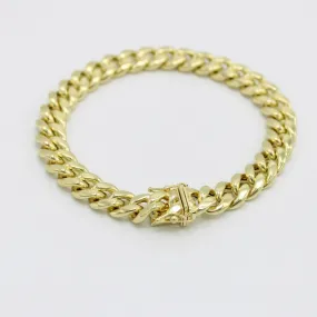 14K Semi-Solid Miami Cuban Bracelet  \\ 9.4 mm \\