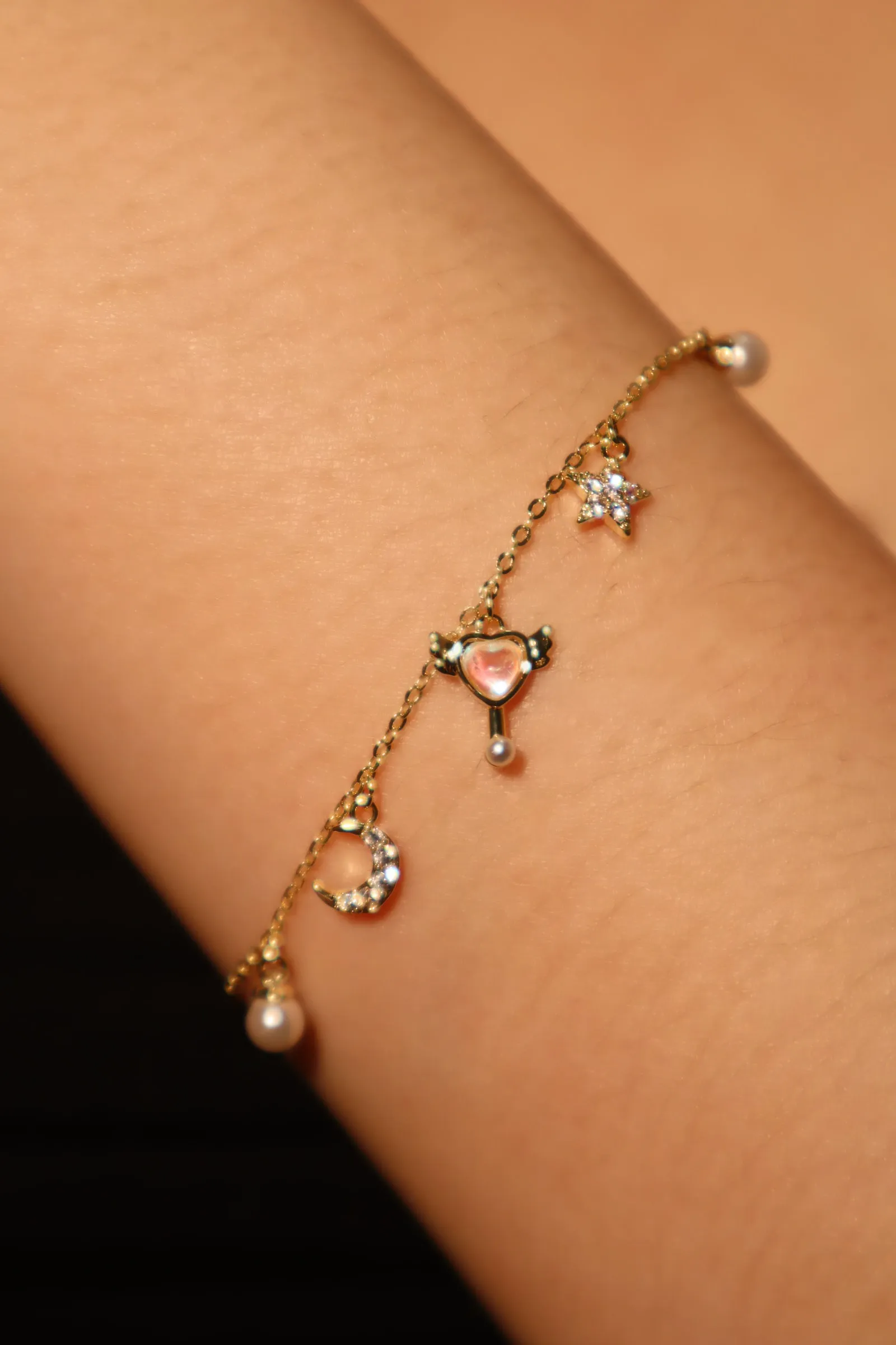 18K Real Gold Plated Magic Moon Star Bracelet