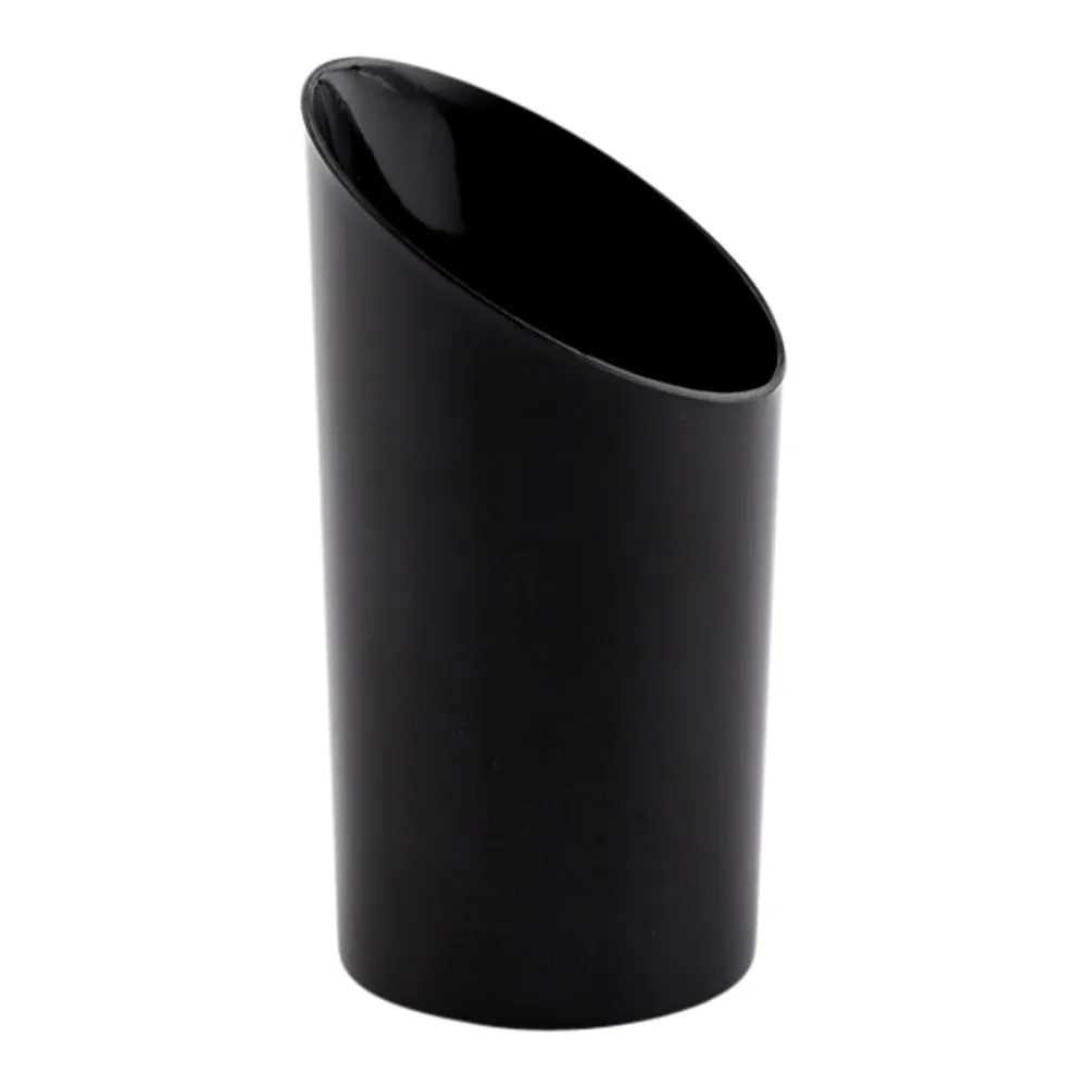 3 oz Round Black Plastic Incline Shot Glass - 2" x 2" x 3 1/4" - 20 count box