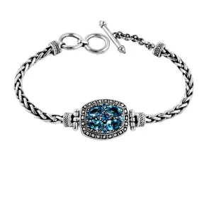 AB-6022-BT Sterling Silver Bracelet With Blue Topaz Q.