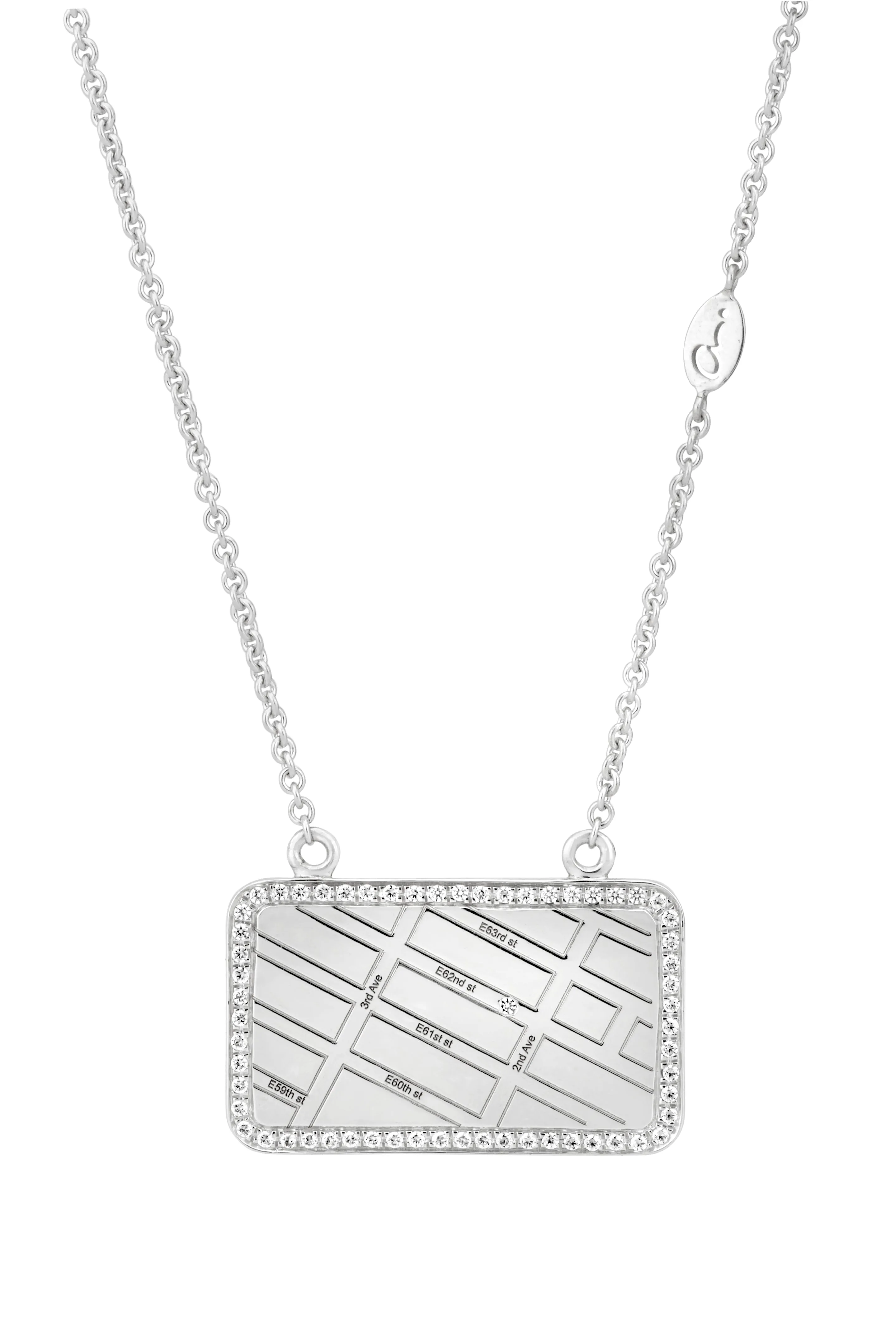 A.JAFFE  WHITE GOLD MAP NECKLACE WITH DIAMONDS