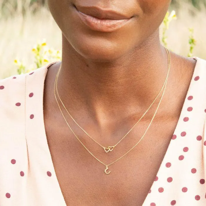 Alex Monroe Teeny Tiny Linked Heart In-Line Necklace