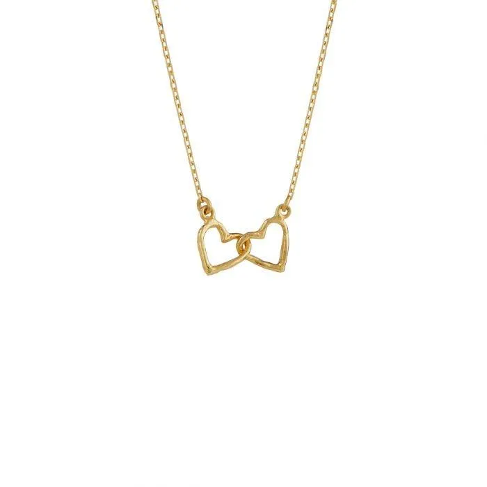 Alex Monroe Teeny Tiny Linked Heart In-Line Necklace
