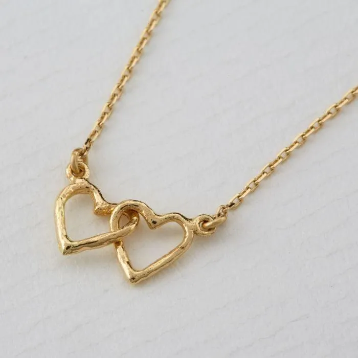 Alex Monroe Teeny Tiny Linked Heart In-Line Necklace