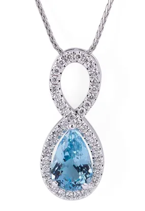 Aquamarine & Diamond Necklace