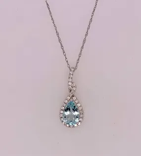 Aquamarine & Diamond Pendant