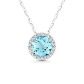 Aquamarine and Diamond Pendant