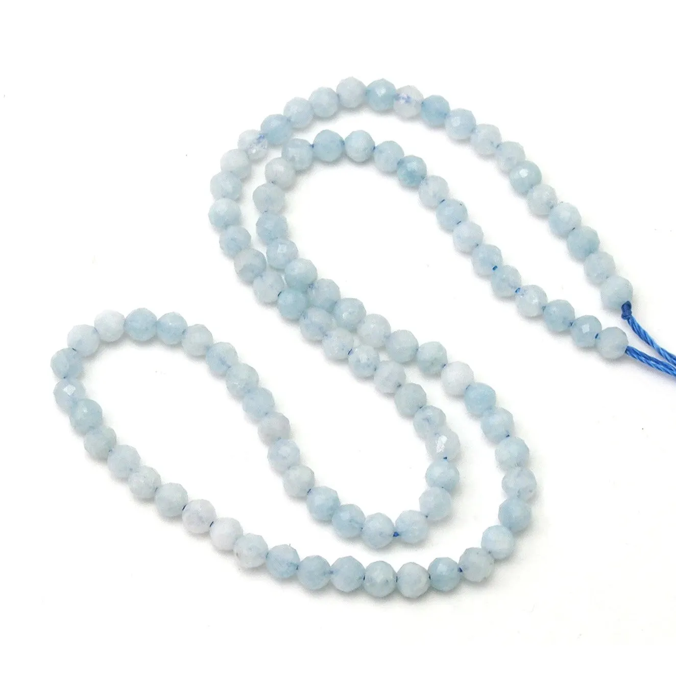 Aquamarine Faceted Rounds 4mm Strand