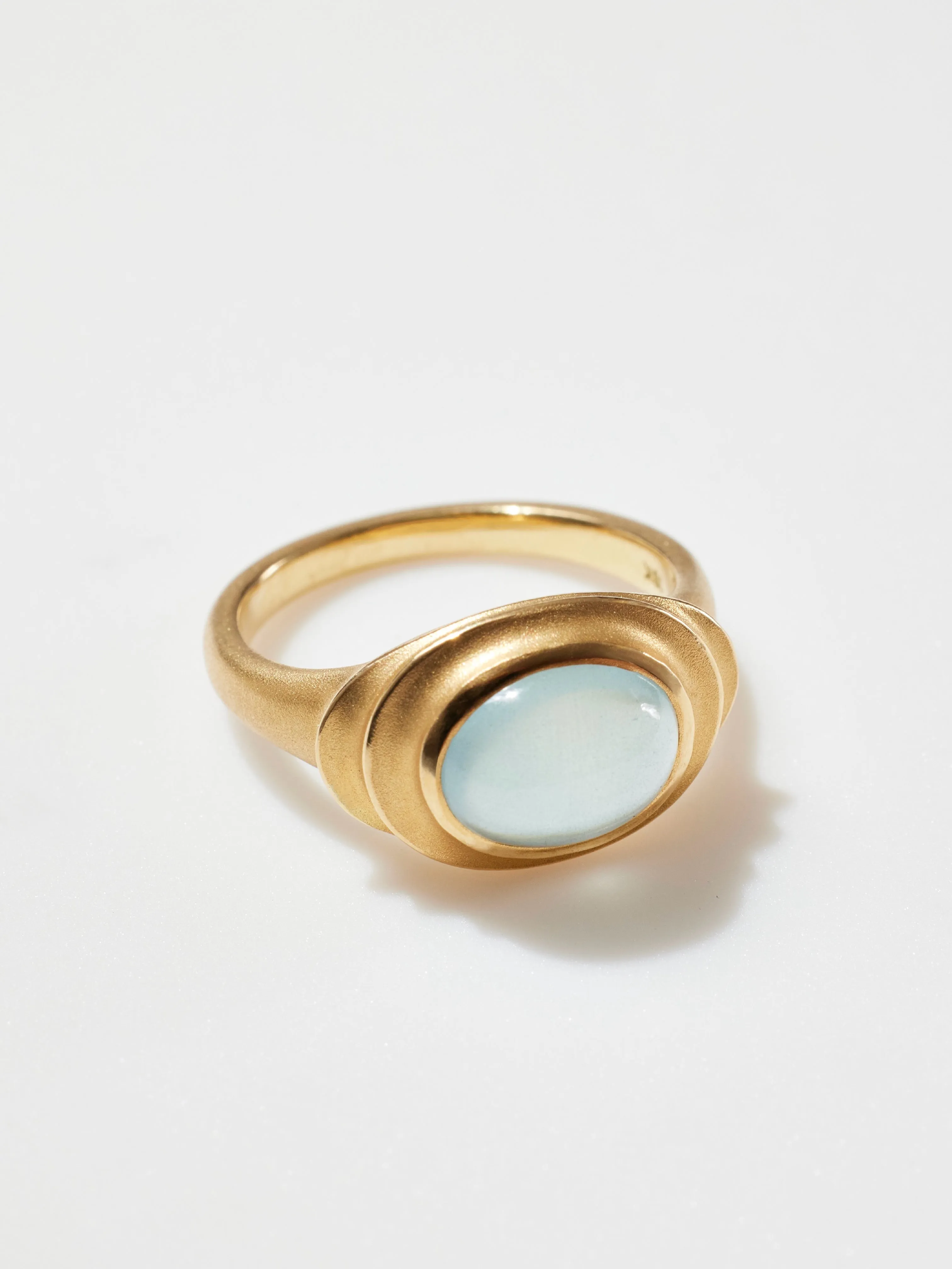 Aquamarine Màre Ring in 18k Royal Gold, Size 6.75
