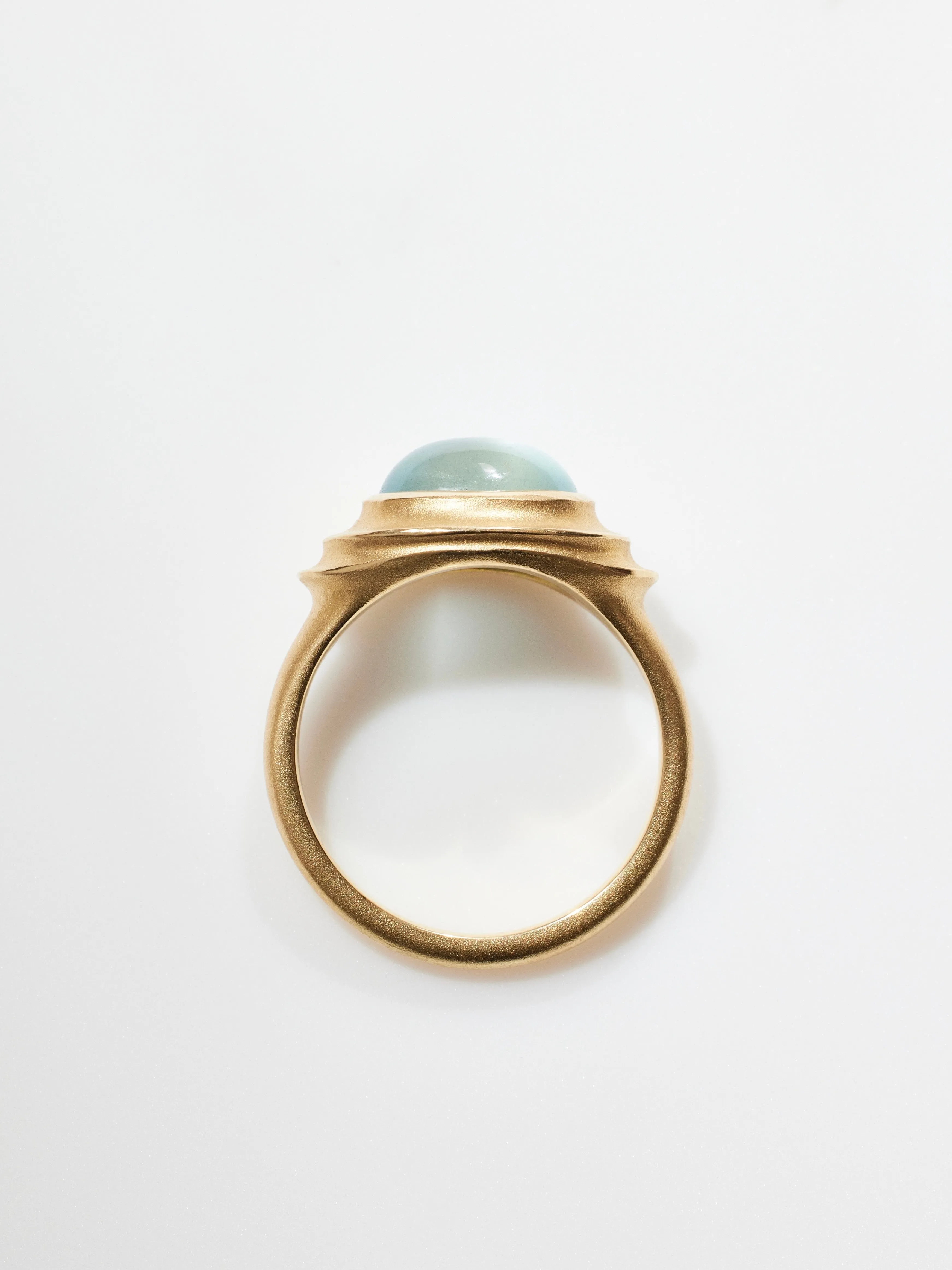 Aquamarine Màre Ring in 18k Royal Gold, Size 6.75