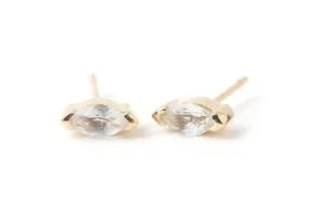 Armored Aquamarine Stud Earrings