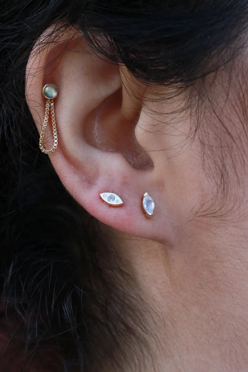Armored Aquamarine Stud Earrings
