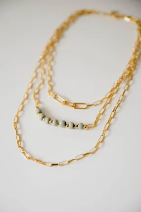 Bel Koz Simple Clay Bead Layered Necklace