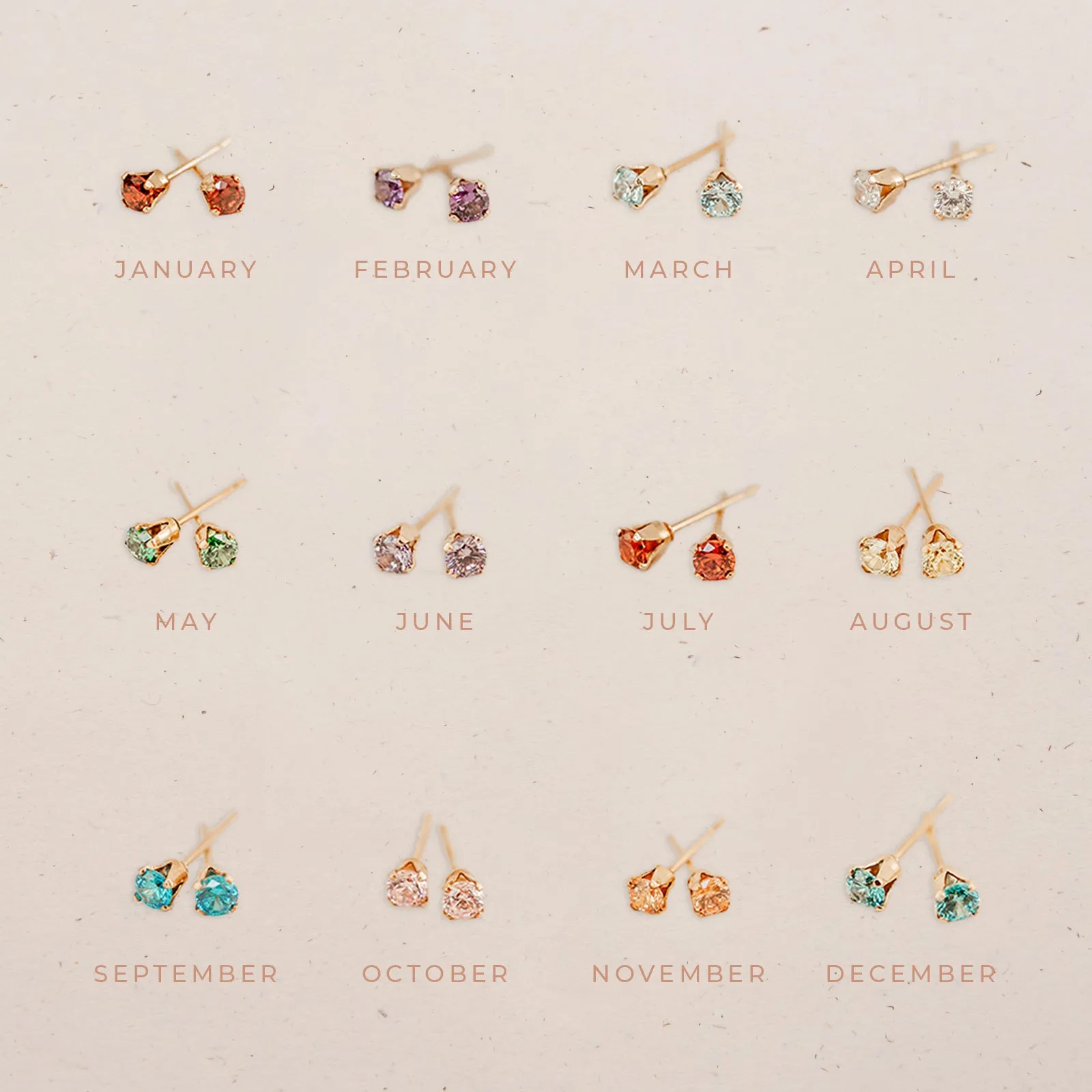 Birthstone Studs • December