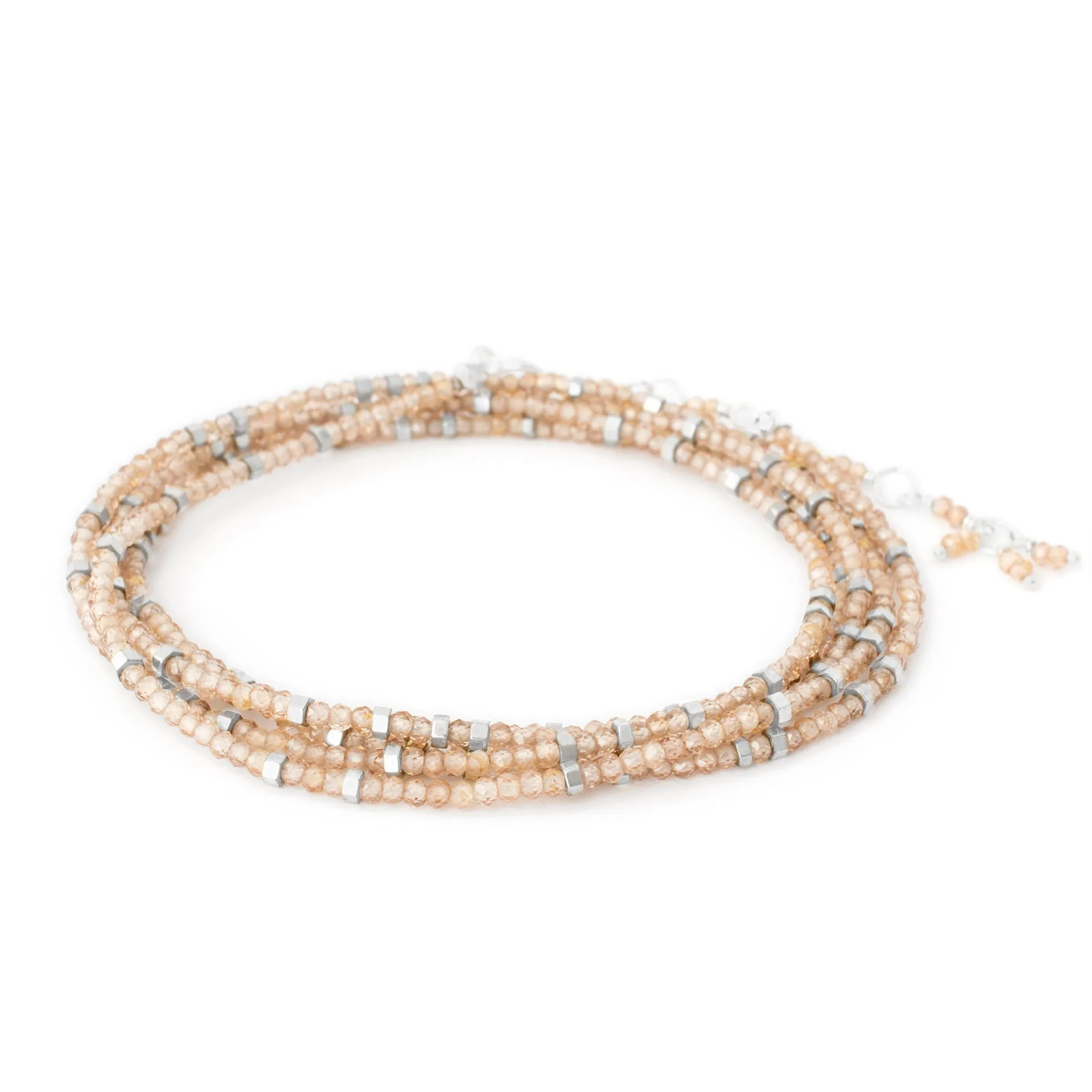 Brown Zircon Wrap Bracelet - Necklace