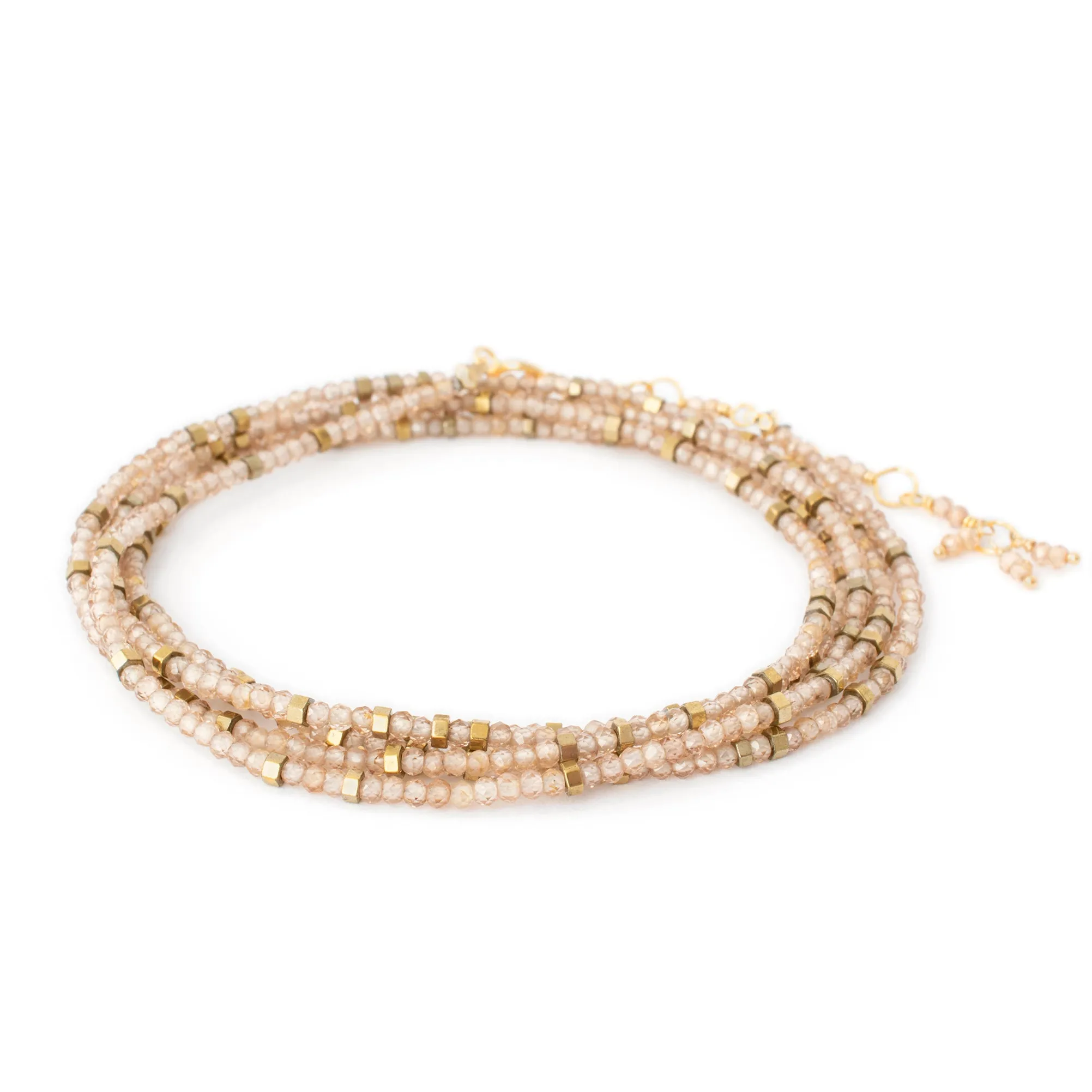 Brown Zircon Wrap Bracelet - Necklace