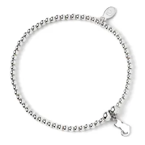 Cat on Silver Ball Bead Bracelet