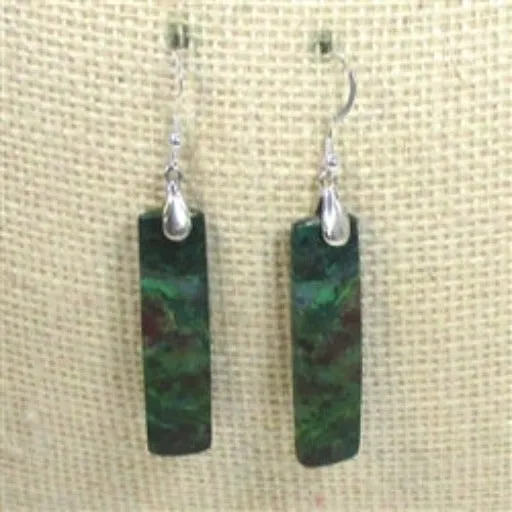 Chrysocolla Gemstone Handcrafted Drop Earrings