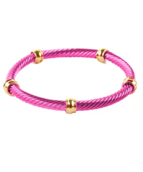 Color Coating Twisted Elastic Bracelt