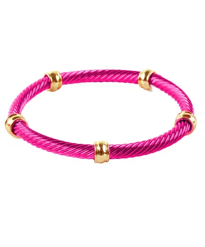 Color Coating Twisted Elastic Bracelt