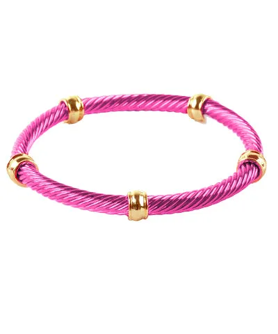 Color Coating Twisted Elastic Bracelt