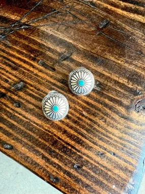 Concho Earrings with Turquoise
