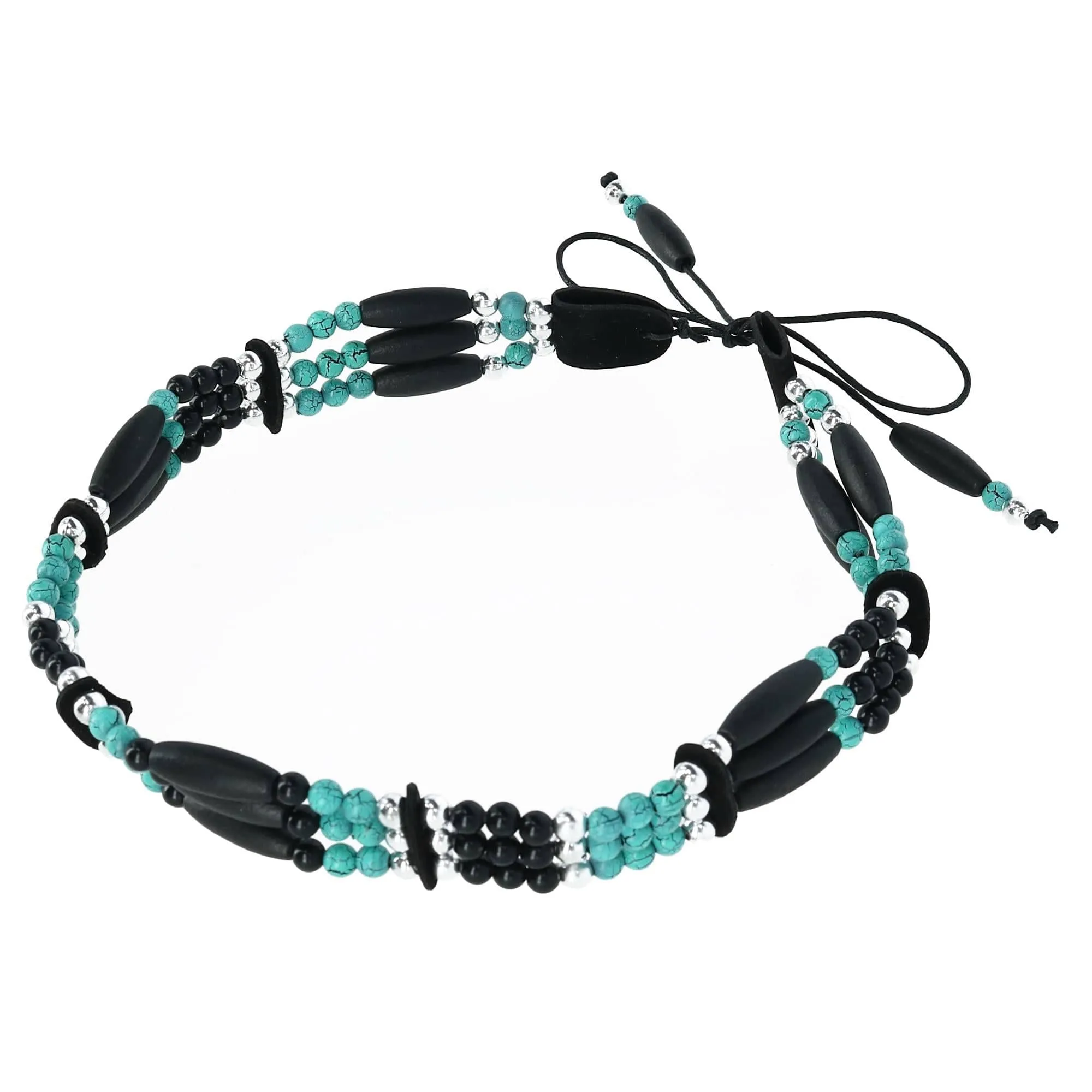 CTM® Beads and Various Accents Hat Band with Ties