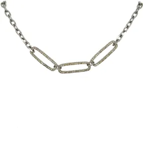 Diamond Pave Center Link Chain Necklace