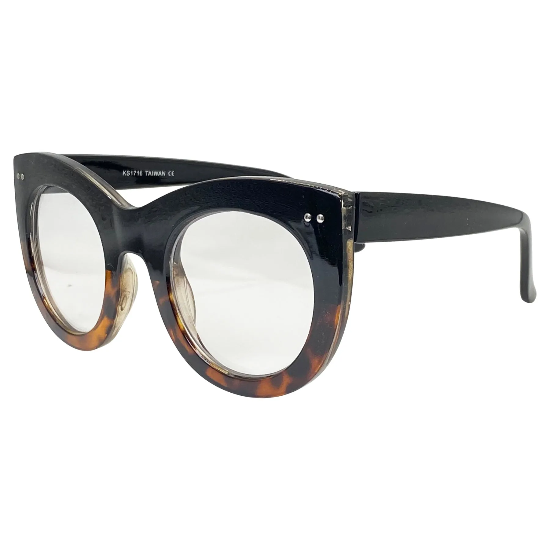 EDNA Clear Cat Eye Chunky Glasses