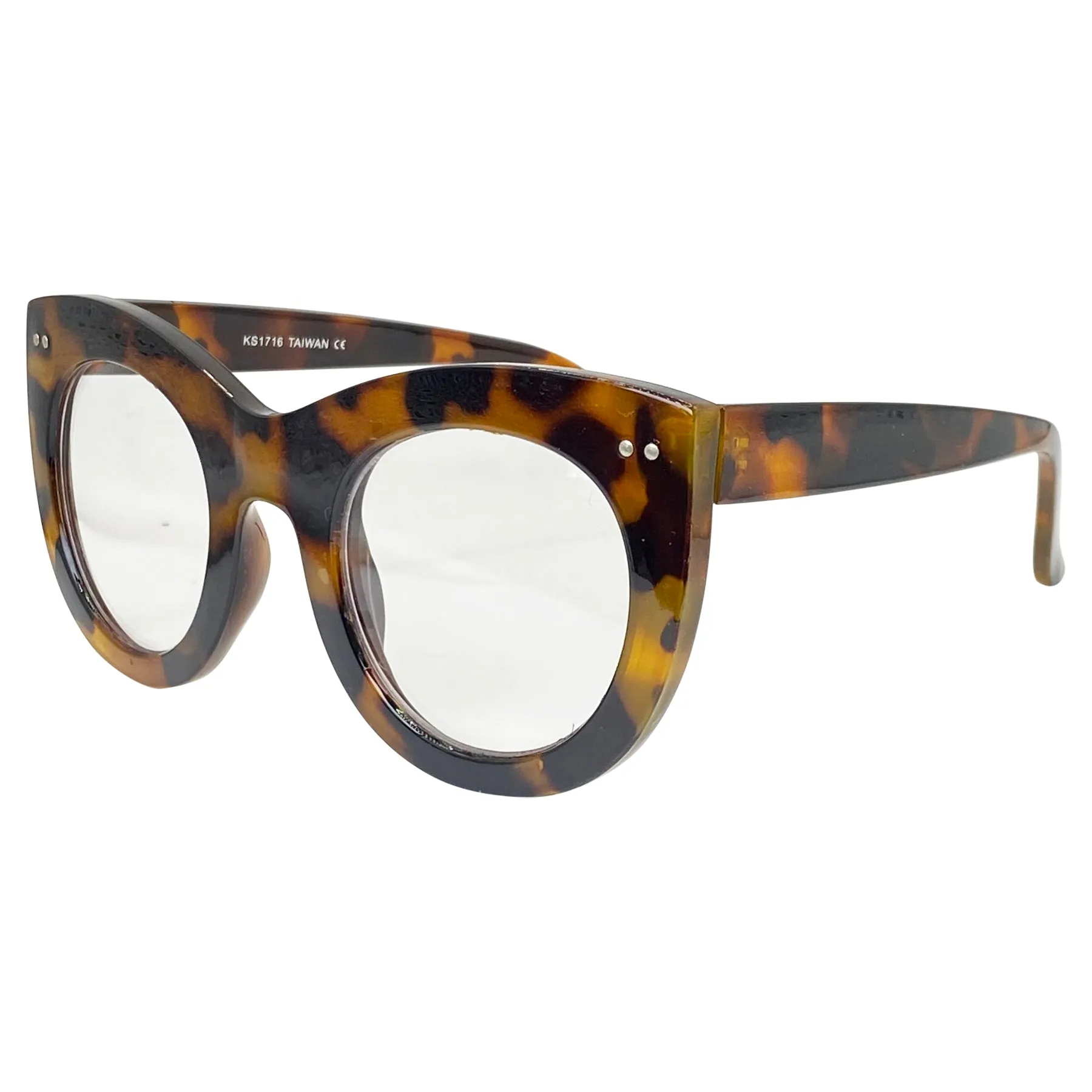EDNA Clear Cat Eye Chunky Glasses