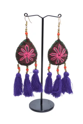 Embellished 3 Tassel Earrings
