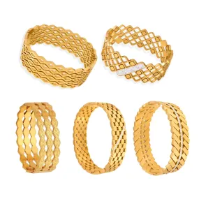 European Charm Hollow Gold-Plated Zircon Bracelet Jewelry for Women