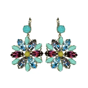 Extra Luxurious Marquise Cluster Leverback Earrings in "Veranda Vineyard" - Rhodium