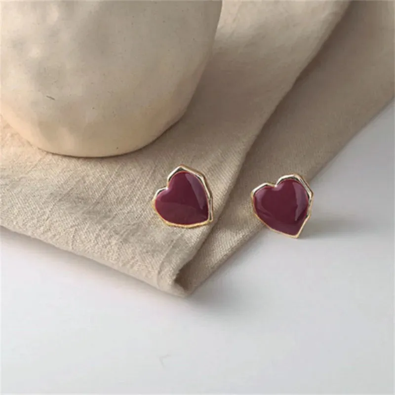 Fashion Ear Nails Heart Stud Earrings Zircon Vintage For Women Girl's Daily Wear Wedding Party Birthday Gift Jewelry Accessories
