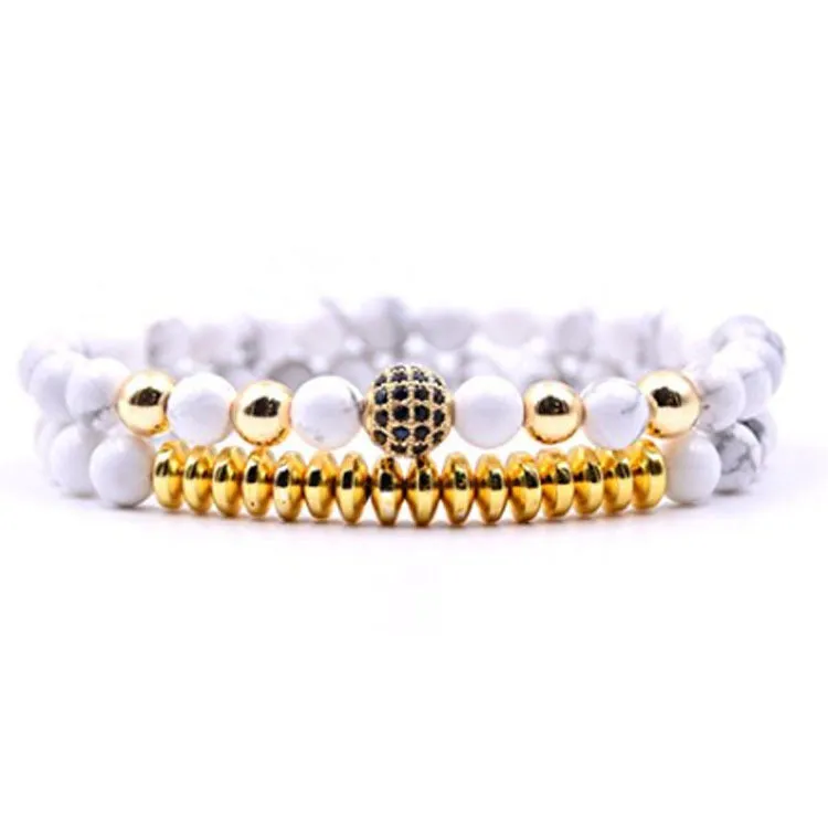 Frosted Natural Stone Micro Inlaid Zircon Bracelet