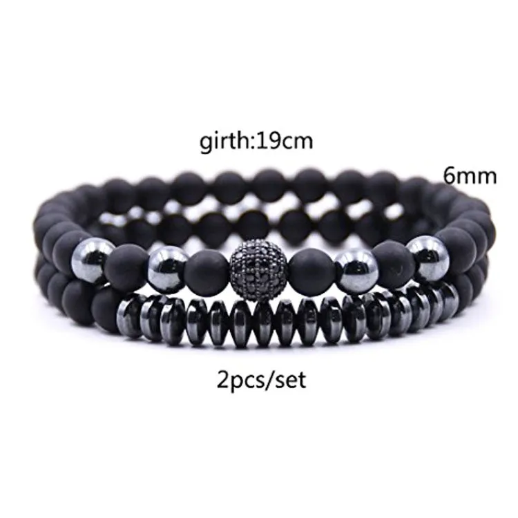 Frosted Natural Stone Micro Inlaid Zircon Bracelet