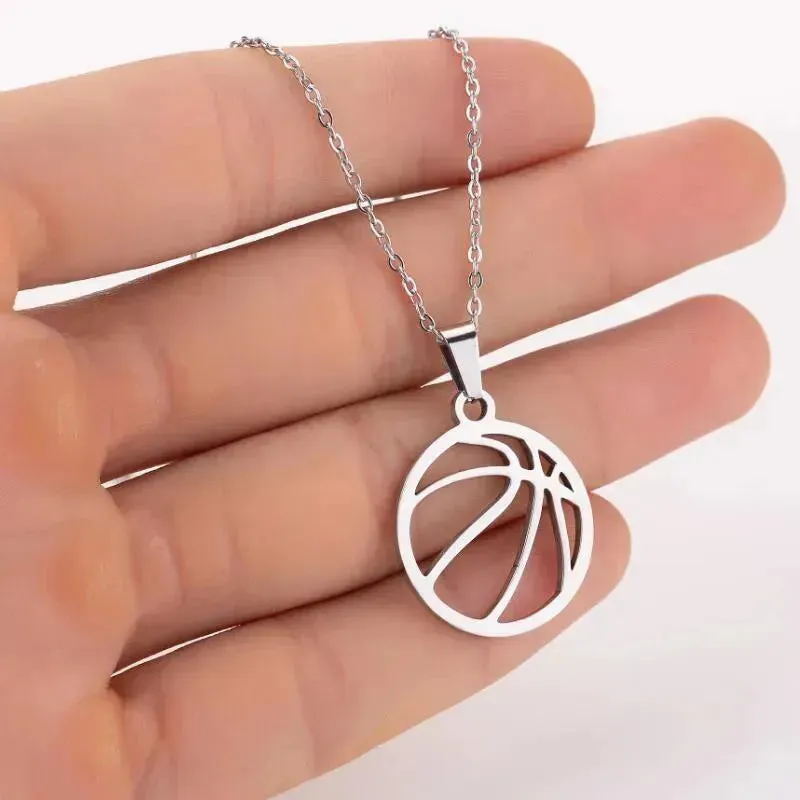 Games stainless steel volleyball necklace for men and women