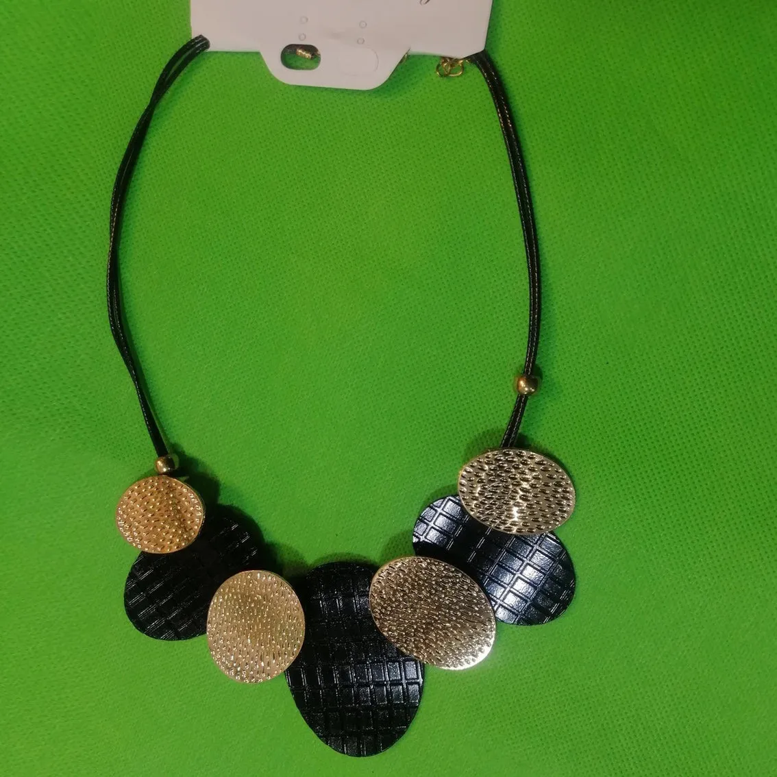 Handmade Black Beaded Chain Choker Necklace