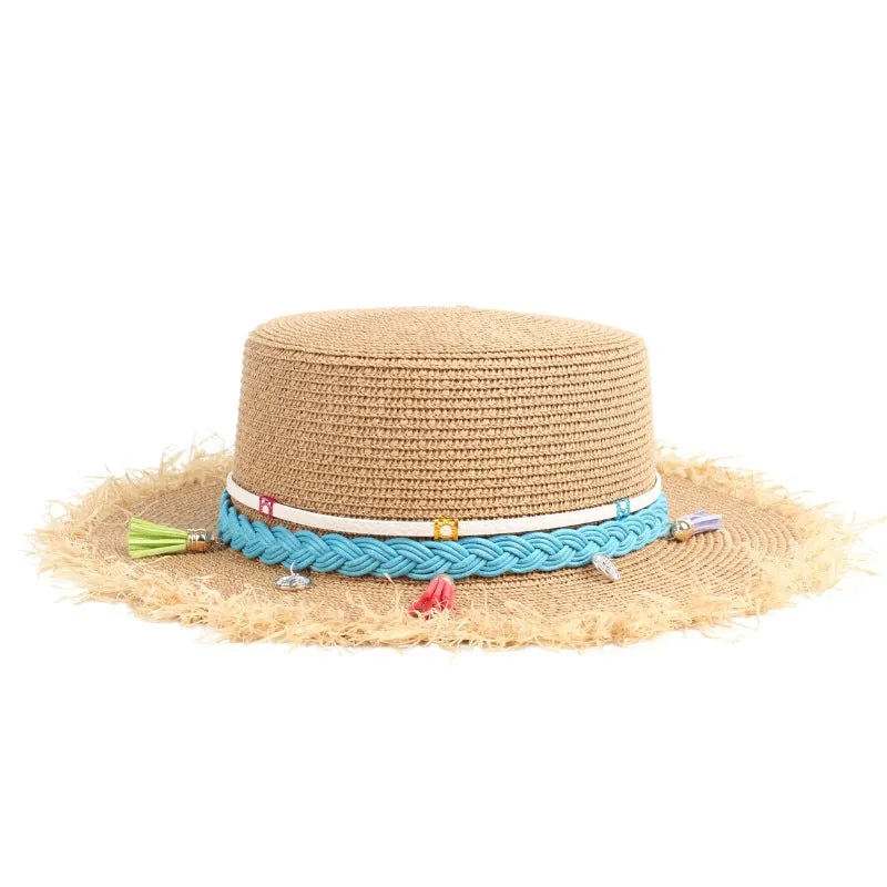 Intricate Leather Fringe Weave Hat Band