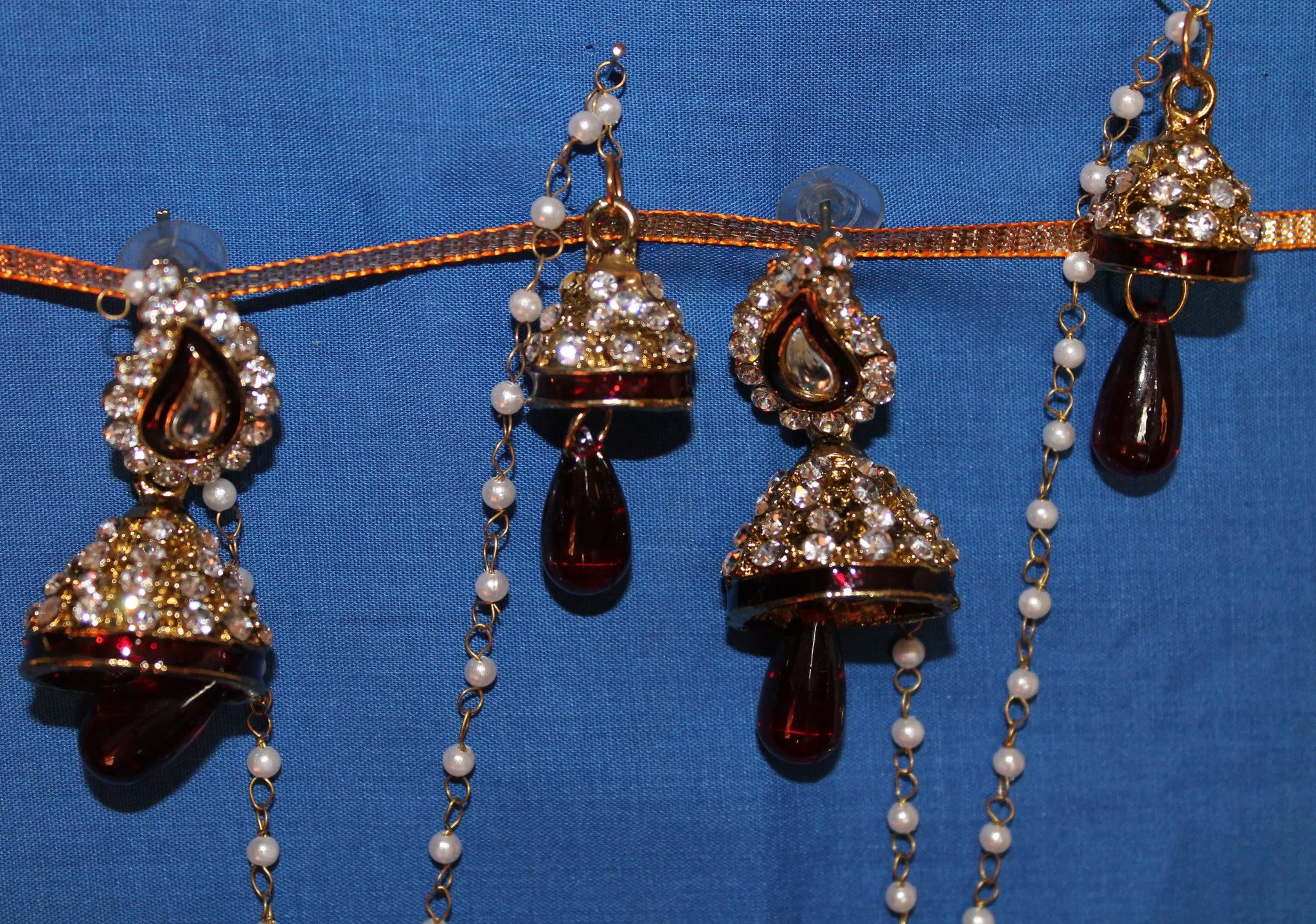 Jhumka Earrings 1813 Golden Jhumki Earrings Shieno