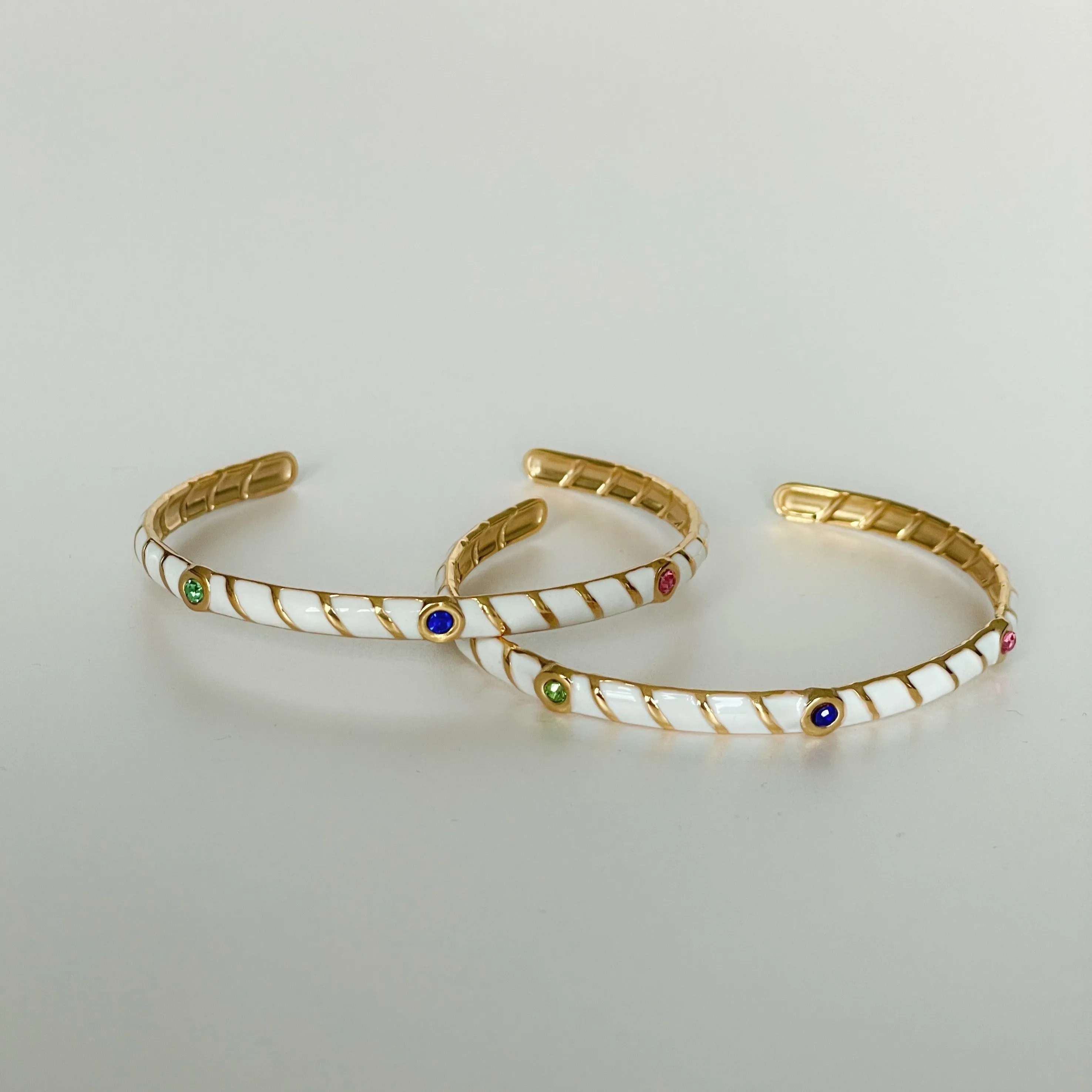 Kalinda Luxe 18k Gold Plated Enamel Cuff