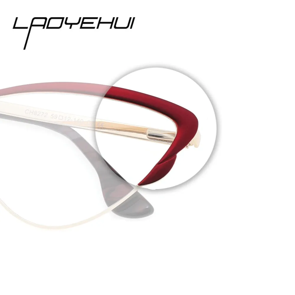 Laoyehui Women's Eyeglasses Cat Eye Reading Glasses Ch8272