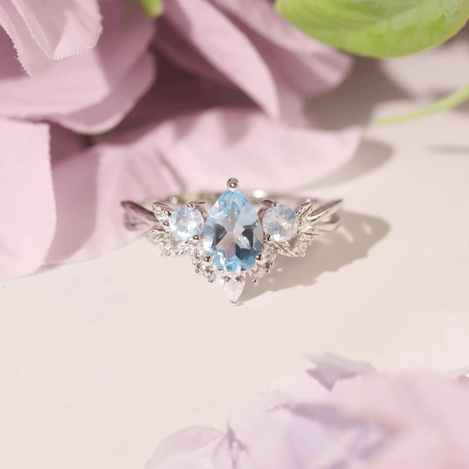 Laurel Grove Aquamarine Moonstone Ring©