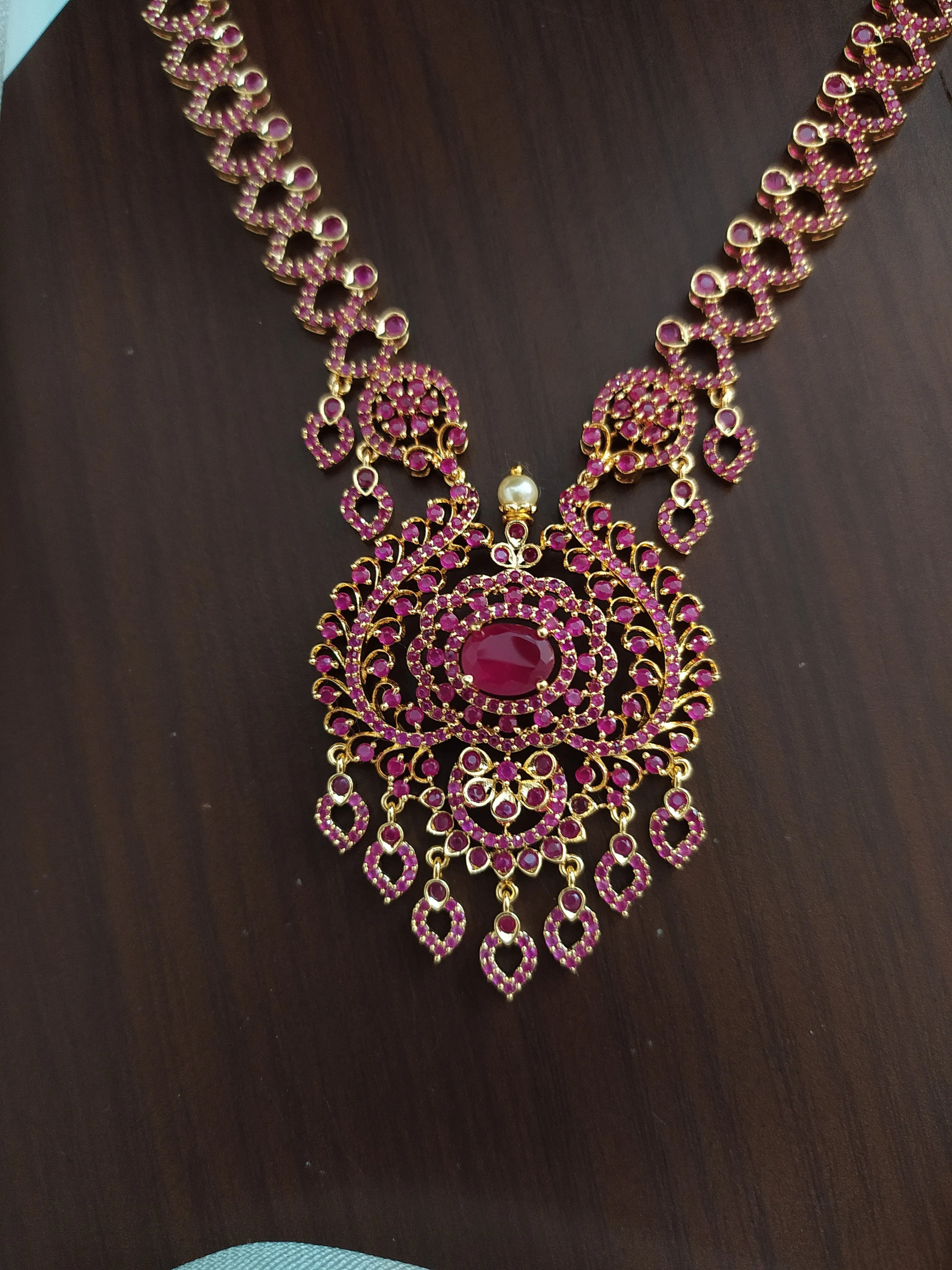 Luxuries Gold Plated AD & Zircon Necklace Set