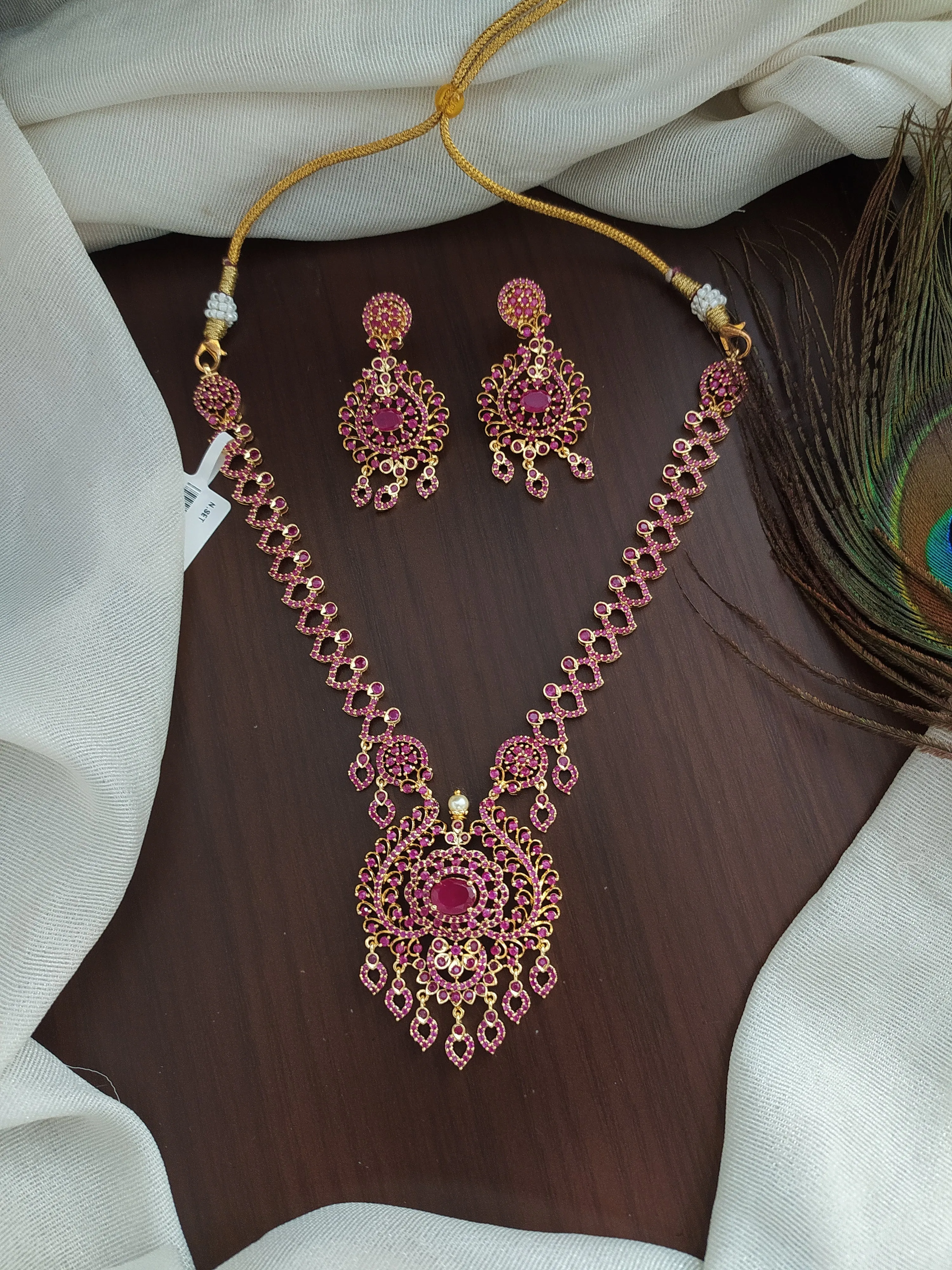 Luxuries Gold Plated AD & Zircon Necklace Set