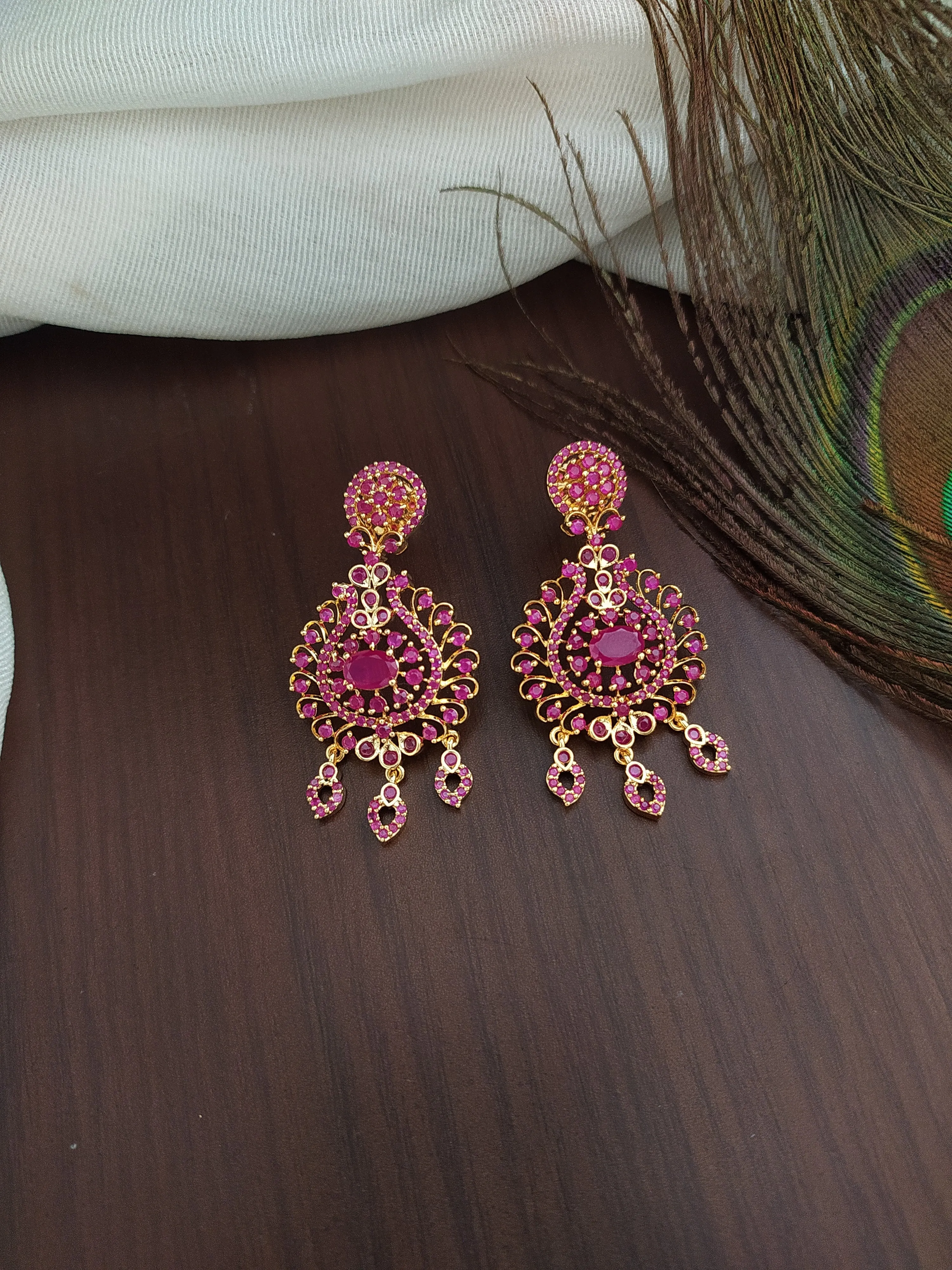 Luxuries Gold Plated AD & Zircon Necklace Set