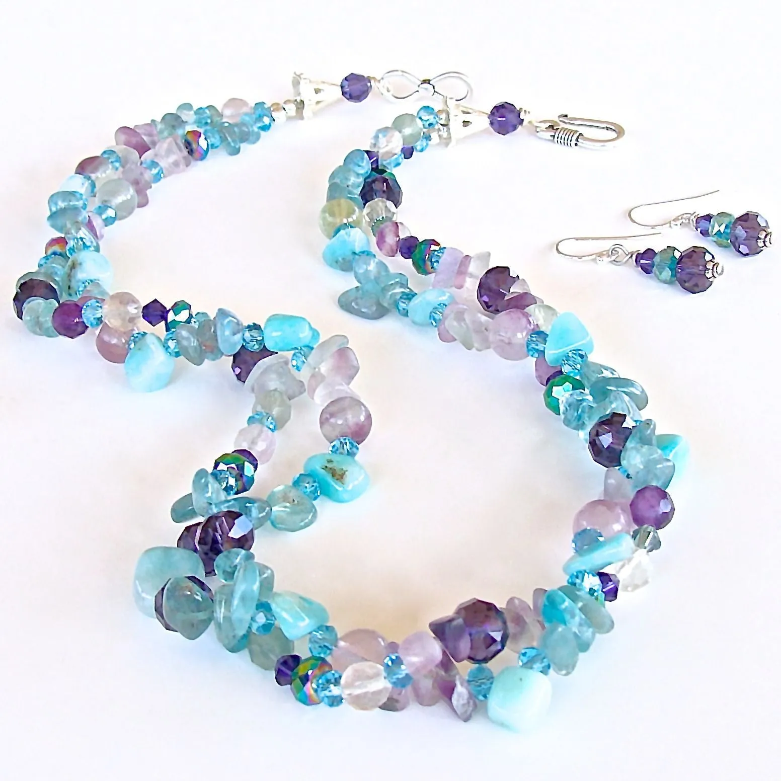 Mermaid: Aqua and Purple Necklace Set